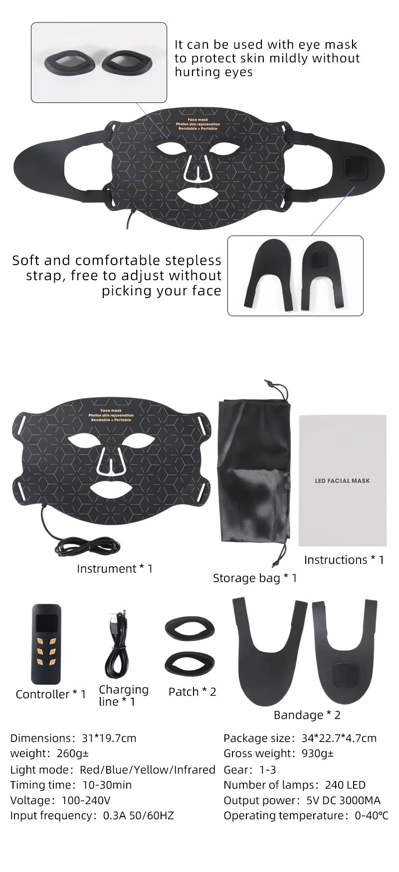 Lumière Pro LED Face Mask — 4-Wavelength Clinical Light Therapy