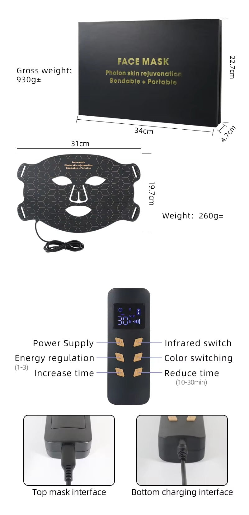 Lumière Pro LED Face Mask — 4-Wavelength Clinical Light Therapy